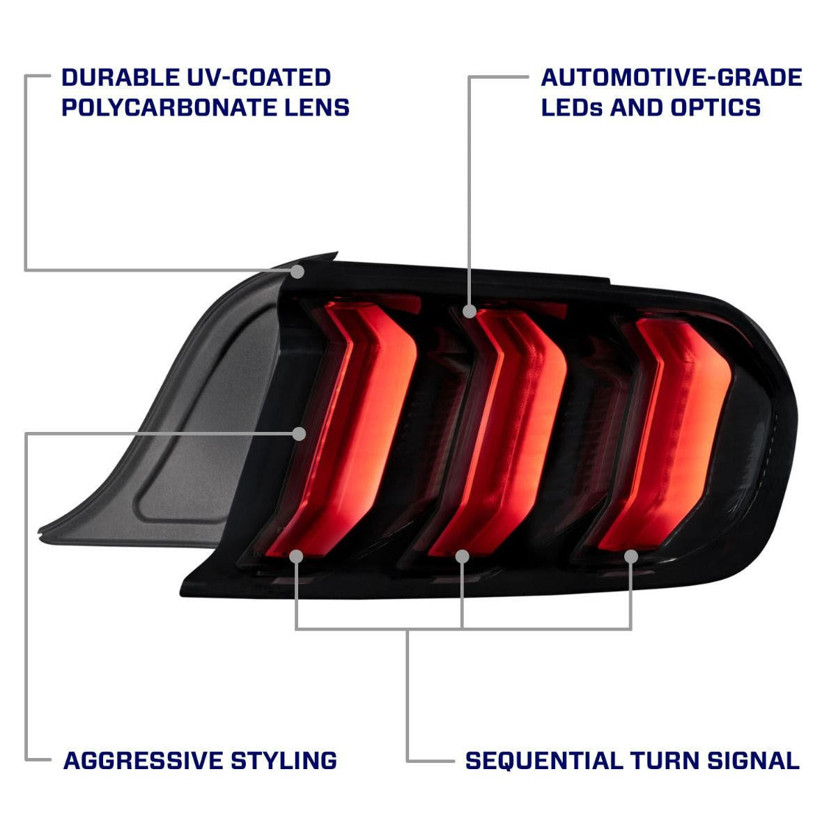 Form Lighting 2015-2023 Ford Mustang LED Tail Lights Pair VAR-FL0008 