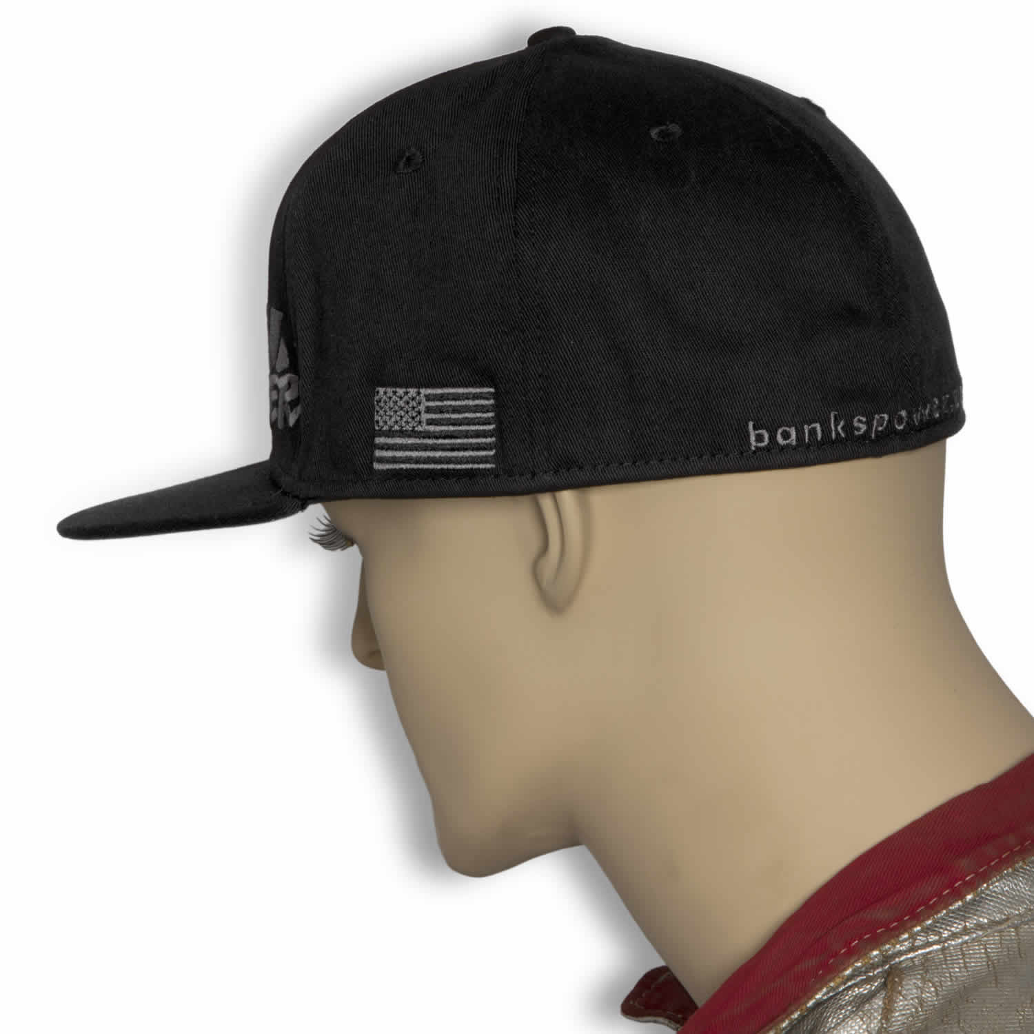 Power Hat Premium Fitted Black/Gray Flat Bill Flexible Fit Banks Power