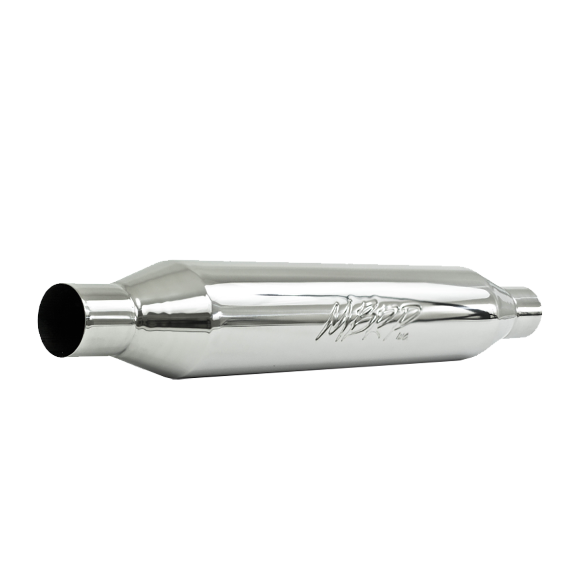 Exhaust Resonator 2.25 Inch Inlet/Outlet 22 Inch Body 26 Inch Overall T304 Stainless Steel MBRP