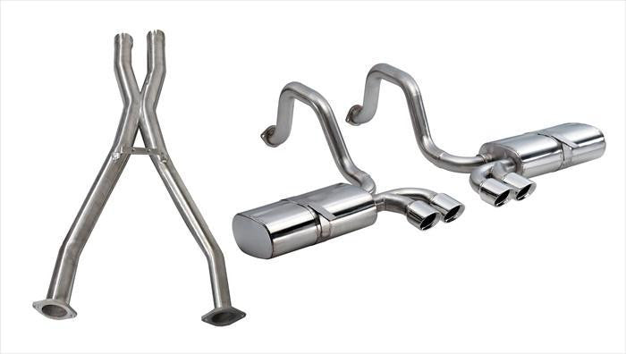 2.5 Inch Cat-Back Sport Dual Exhaust w- Polished 3.5 Inch Tips 97-04 Corvette - Z06 5.7L Stainless Steel