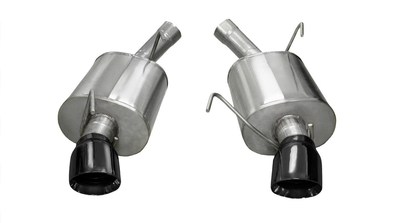 2.5 Inch Axle-Back Sport Dual Exhaust Black 4.0 Inch Tips 05-10 Mustang GT 4.6L-Shelby GT500 5.4L Stainless Steel