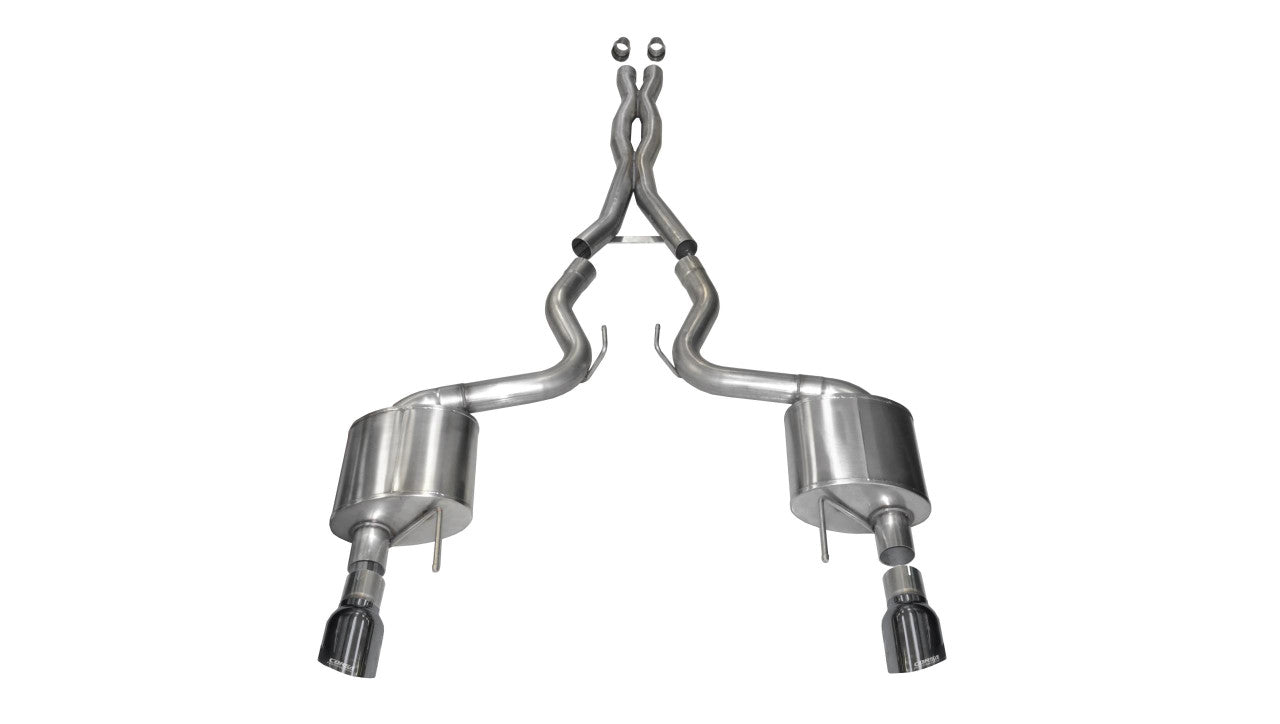 3.0 Inch Cat-Back Xtreme Dual Exhaust 4.5 Inch Gunmetal Tips 15-17 Ford Mustang GT Fastback 5.0L V8 Stainless Steel