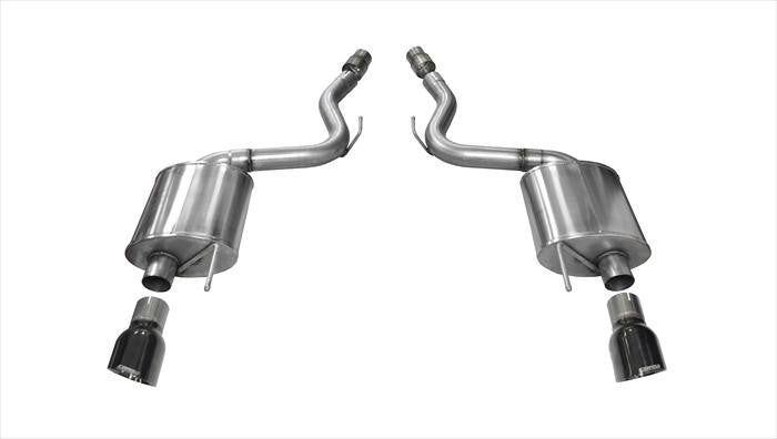 3.0 Inch Axle-Back Touring Dual Exhaust Black 4.5 Inch Tips 15-17 Mustang GT Fastback 5.0L Stainless Steel