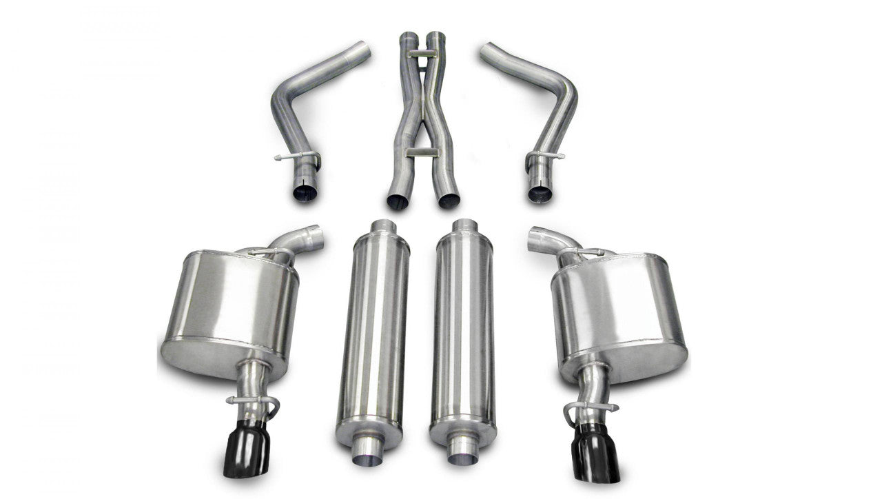 2.5 Inch Cat-Back Xtreme Dual Rear Exhaust 3.5 Inch Black Tips (No Tow Hitch) 05-10 Chrysler 300 R-T-Dodge Charger R-T-Magnum R-T 5.7L V8 Stainless Steel