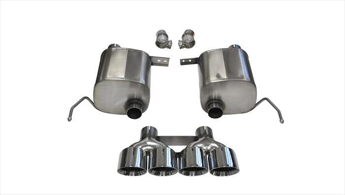 2.75 Inch Valve-Back Sport Exhaust Dual Rear Exit Quad 4.5 Inch Polished Tips 14-Present Chevy Corvette C7 Plus Grand Sport 6.2L V8 Stainless Steel