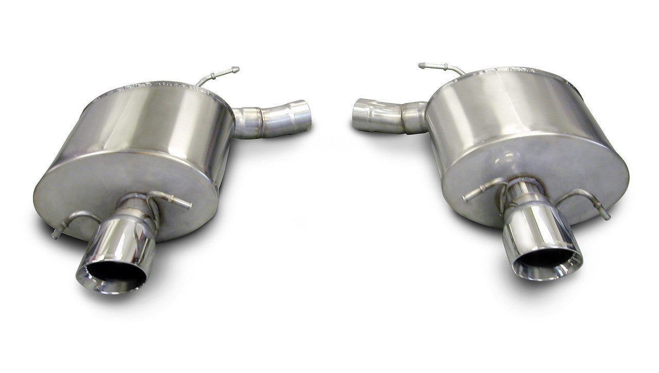 2.5 Inch Axle-Back Touring Dual Exhaust 4.0 Inch Polished Tips 09-14 Cadillac CTS-V Sedan 6.2L V8 Stainless Steel