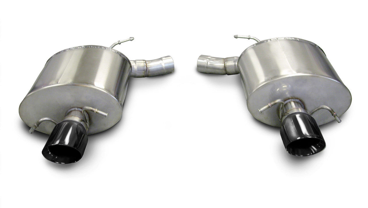 2.5 Inch Axle-Back Sport Dual Exhaust 4.0 Inch Black Tips 09-14 Cadillac CTS-V Sedan 6.2L V8 Stainless Steel
