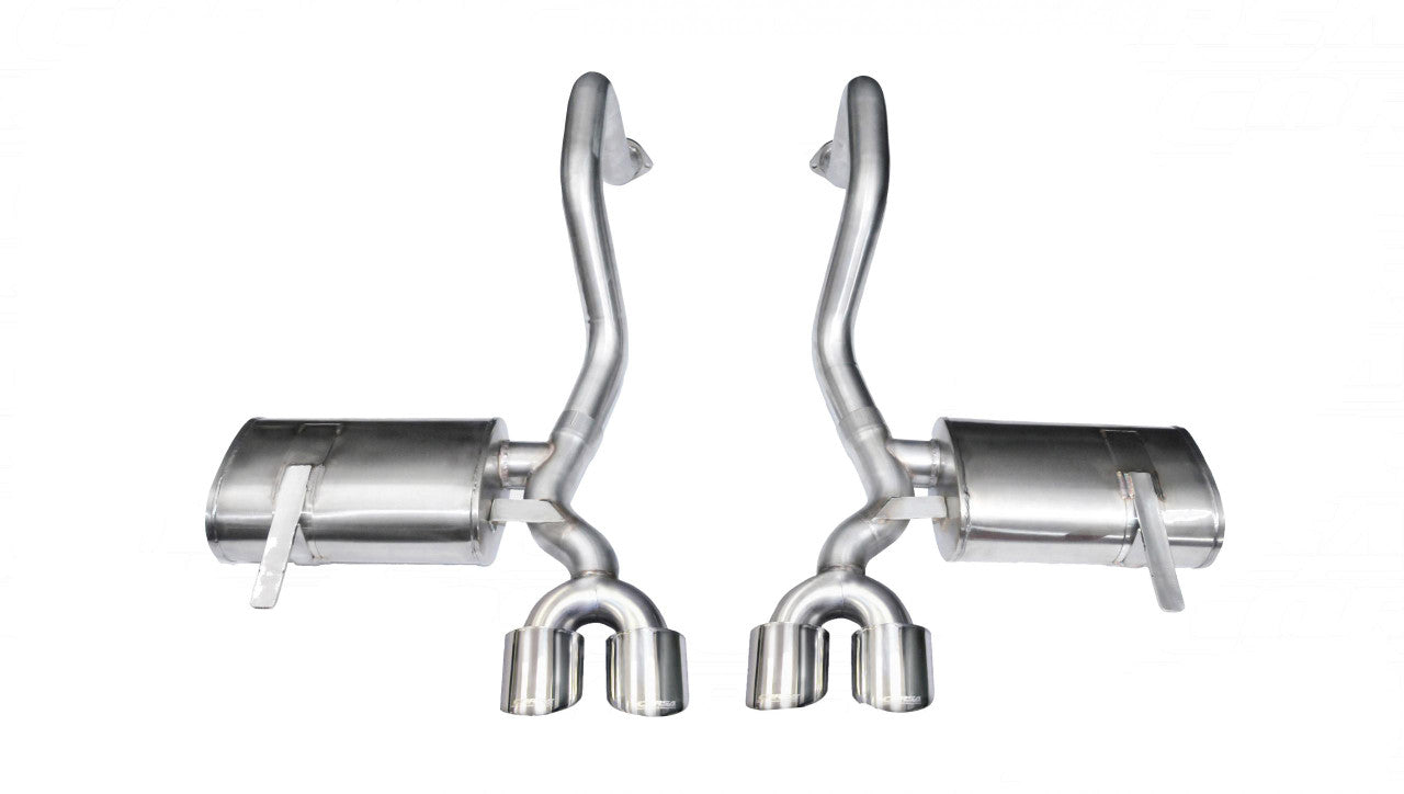 2.5 Inch Axle-Back Xtreme Dual Exhaust Polished 4.0 Inch Tips 97-2004 Corvette C5-Z06 5.7L V8 Stainless Steel
