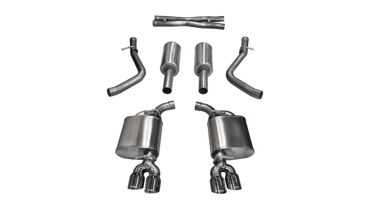 2.5 Inch Cat-Back Sport Dual Rear Exit Exhaust 3.5 Inch Polished Tips 15-16 Dodge Challenger R-T 5.7L V8 Stainless Steel