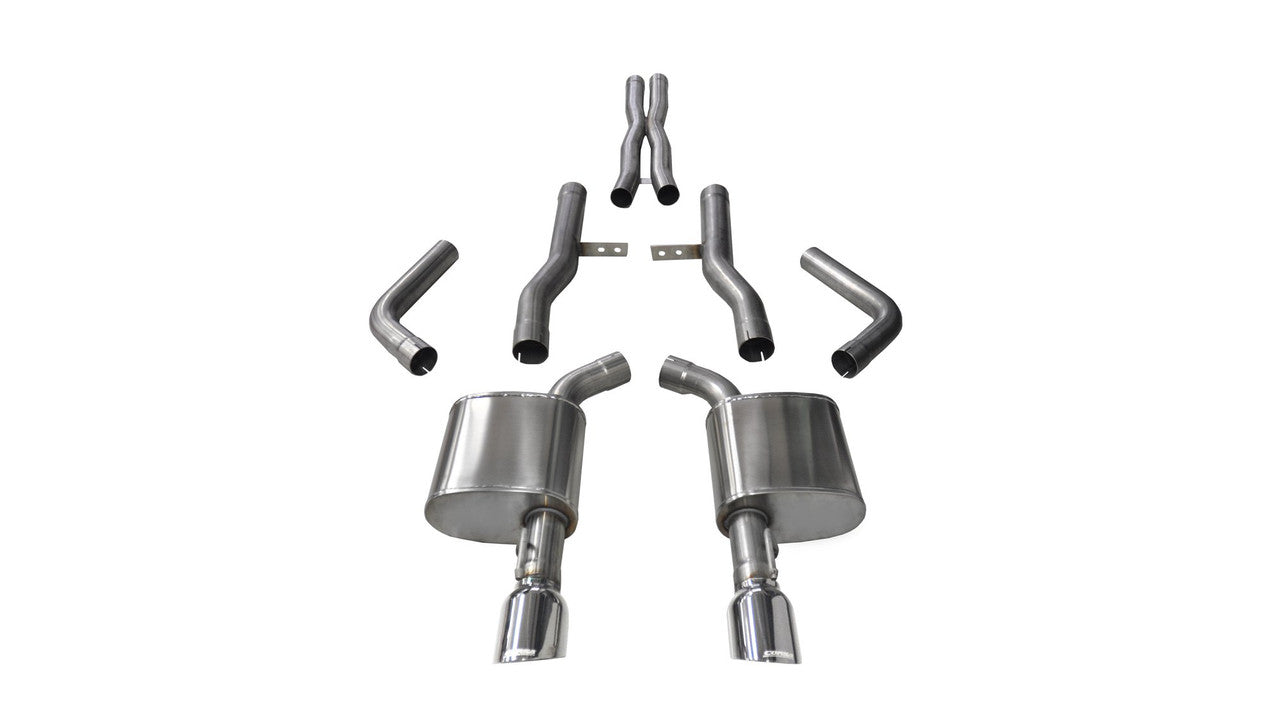2.75 Inch Cat-Back Xtreme Dual Rear Exit Exhaust 4.5 Inch Polished Tips 15-Present Dodge Charger SRT 392-R-T Scat Pack-SRT Hellcat 6.2L-6.4L V8 Stainless Steel