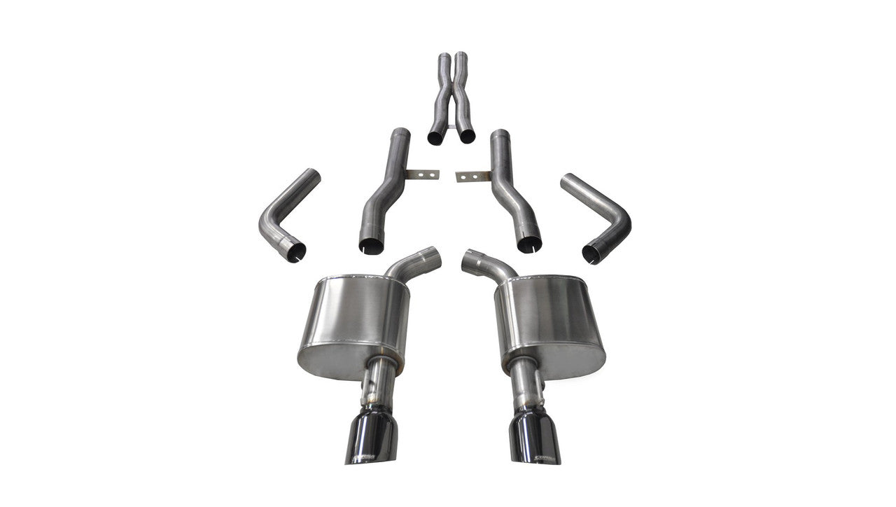 2.75 Inch Cat-Back Xtreme Dual Rear Exit Exhaust 4.5 Inch Black Tips 15-Present Dodge Charger SRT 392-R-T Scat Pack-SRT Hellcat 6.2L-6.4L V8 Stainless Steel