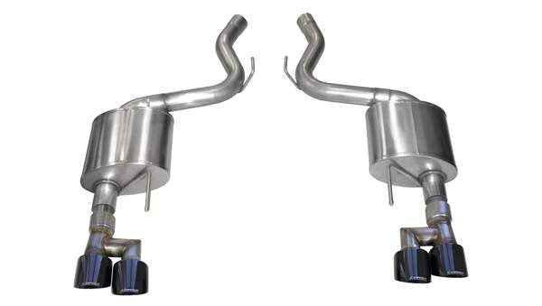 Mustang Axle-Back Exhaust System 18-19 Ford Mustang GT 5.0L V8 Black Tips 3.0 Inch W-Twin 4.0 Inch Tips