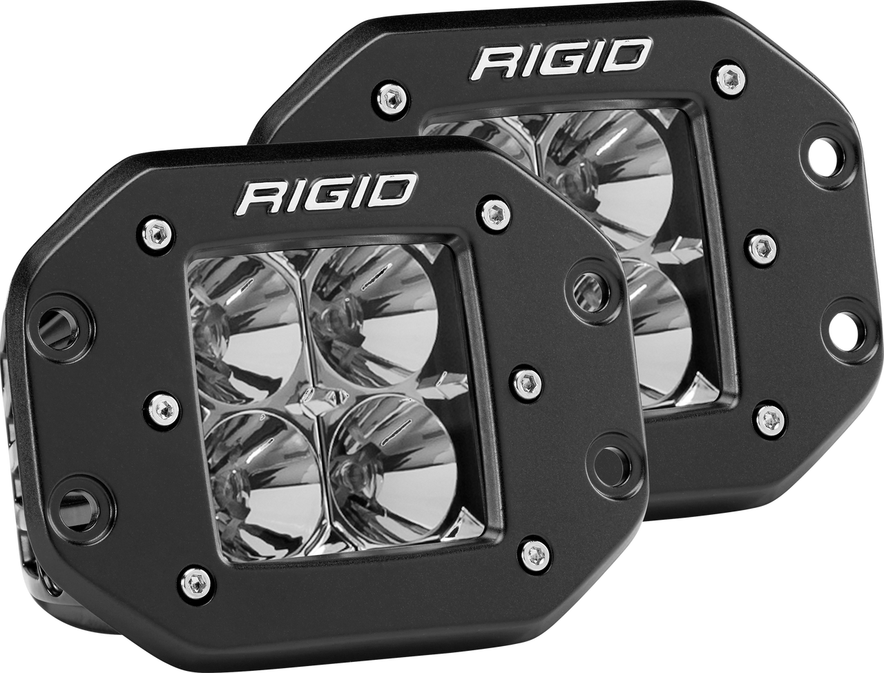 RIGID Industries D-Series PRO LED Light, Flood Optic, Flush Mount, Pair