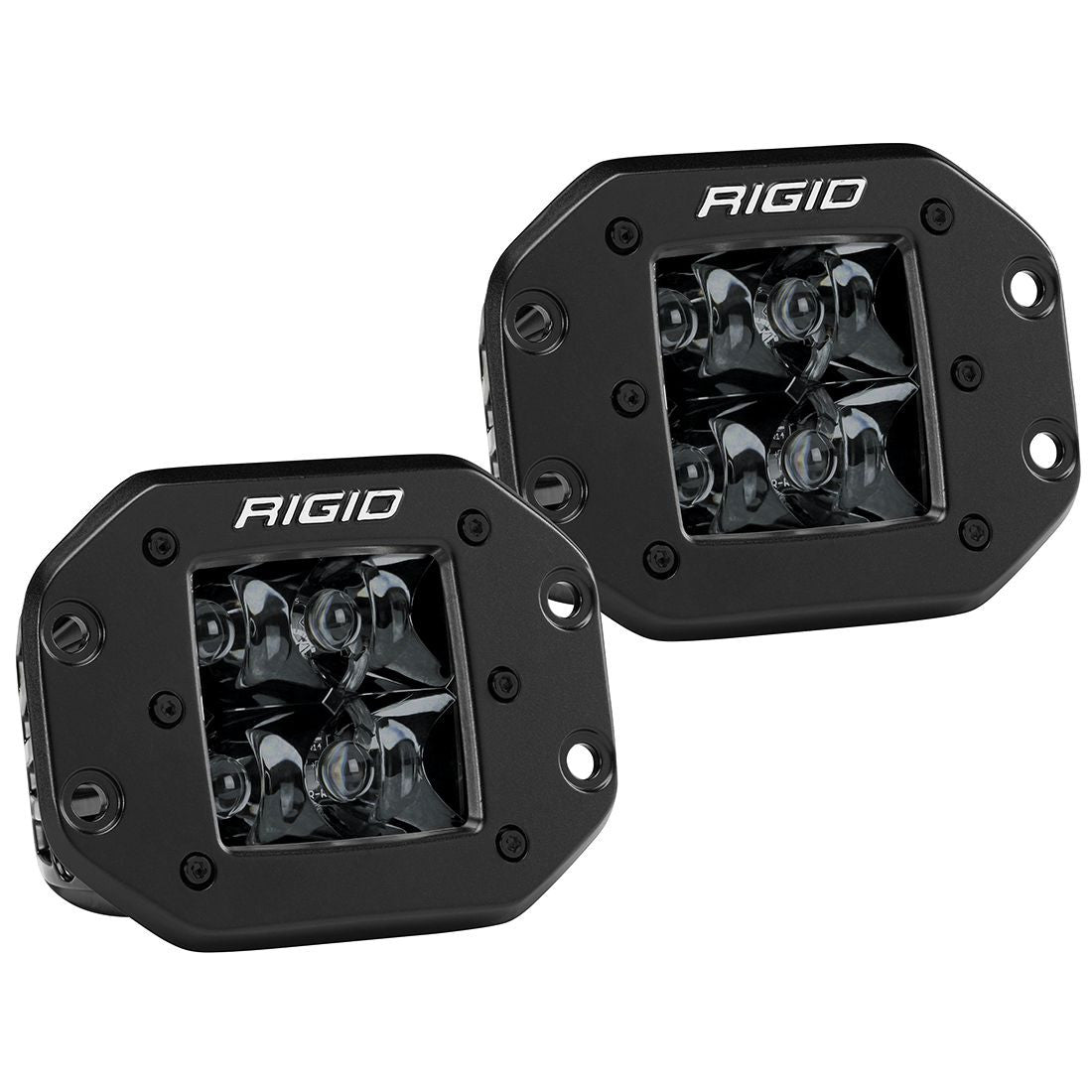 RIGID Industries D-Series PRO Midnight Edition, Spot Optic, Flush Mount, Single