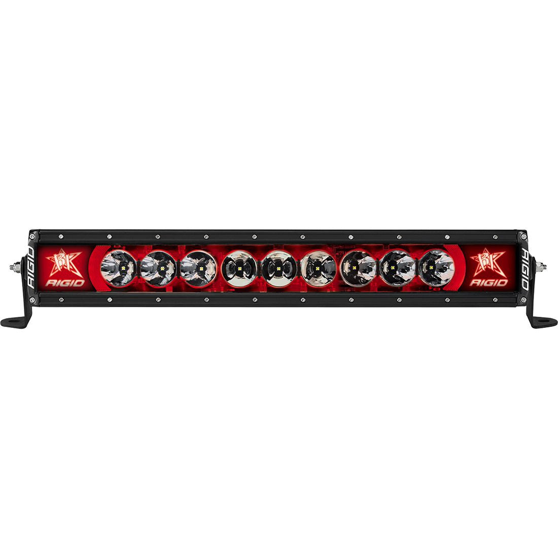 RIGID Industries Radiance Plus LED Light Bar, Broad-Spot Optic, 20 Inch With Red Backlight
