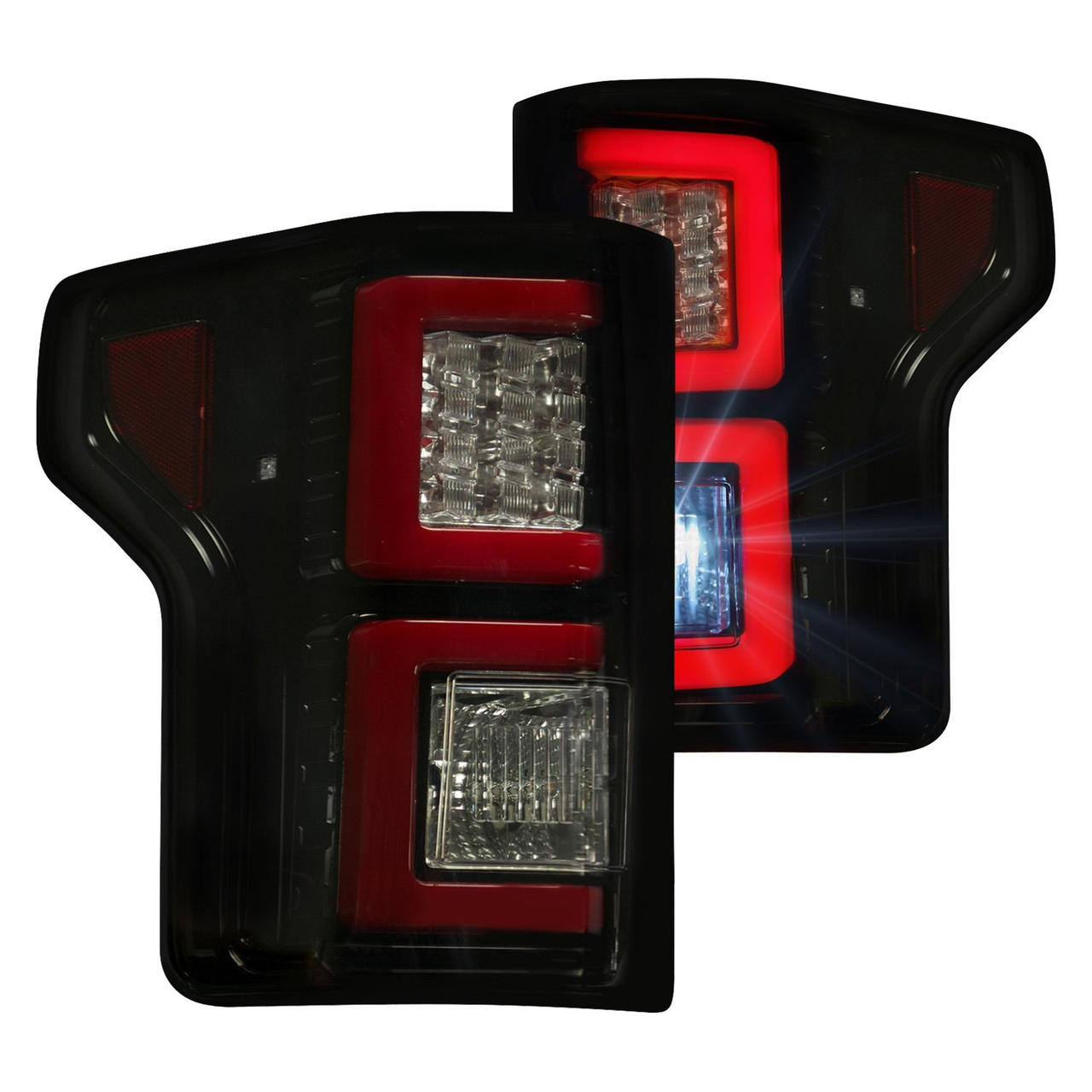 RECON Ford F150 15-17 (Replaces OEM Halogen Style Tail Lights) LED Tail Lights Smoked Lens