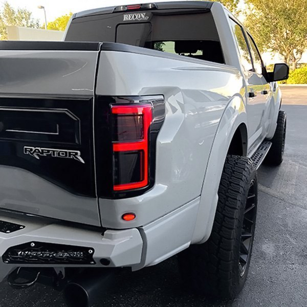 RECON Ford F150 15-20 & Raptor 17-20 (Replaces OEM LED Style Tail Lights w Blind Spot Warning System) OLED Tail Lights Smoked Lens