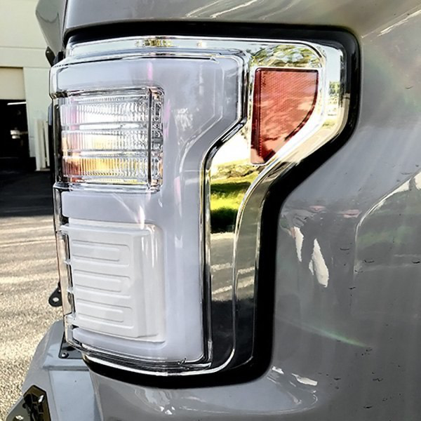 RECON Ford F150 15-20 & Raptor 17-20 (Replaces OEM LED Style Tail Lights w Blind Spot Warning System) OLED Tail Lights Clear Lens