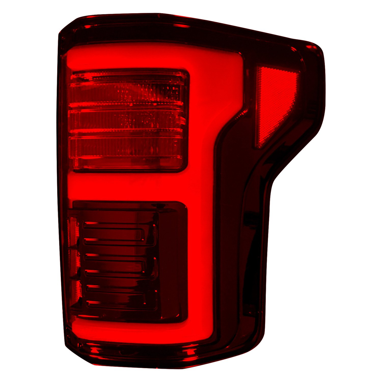 RECON Ford F150 15-20 & Raptor 17-20 (Replaces OEM LED Style Tail Lights w Blind Spot Warning System) OLED Tail Lights Red Smoked Lens