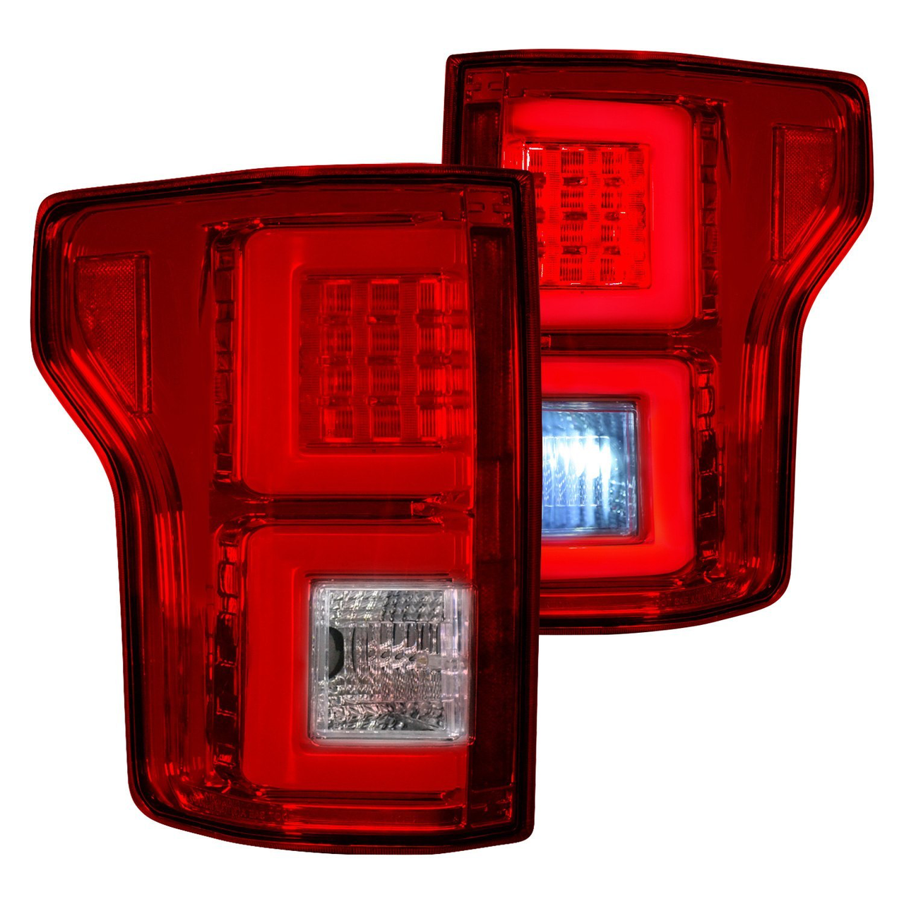 RECON Ford F150 15-17 (Replaces OEM Halogen Style Tail Lights) LED Tail Lights Red Lens