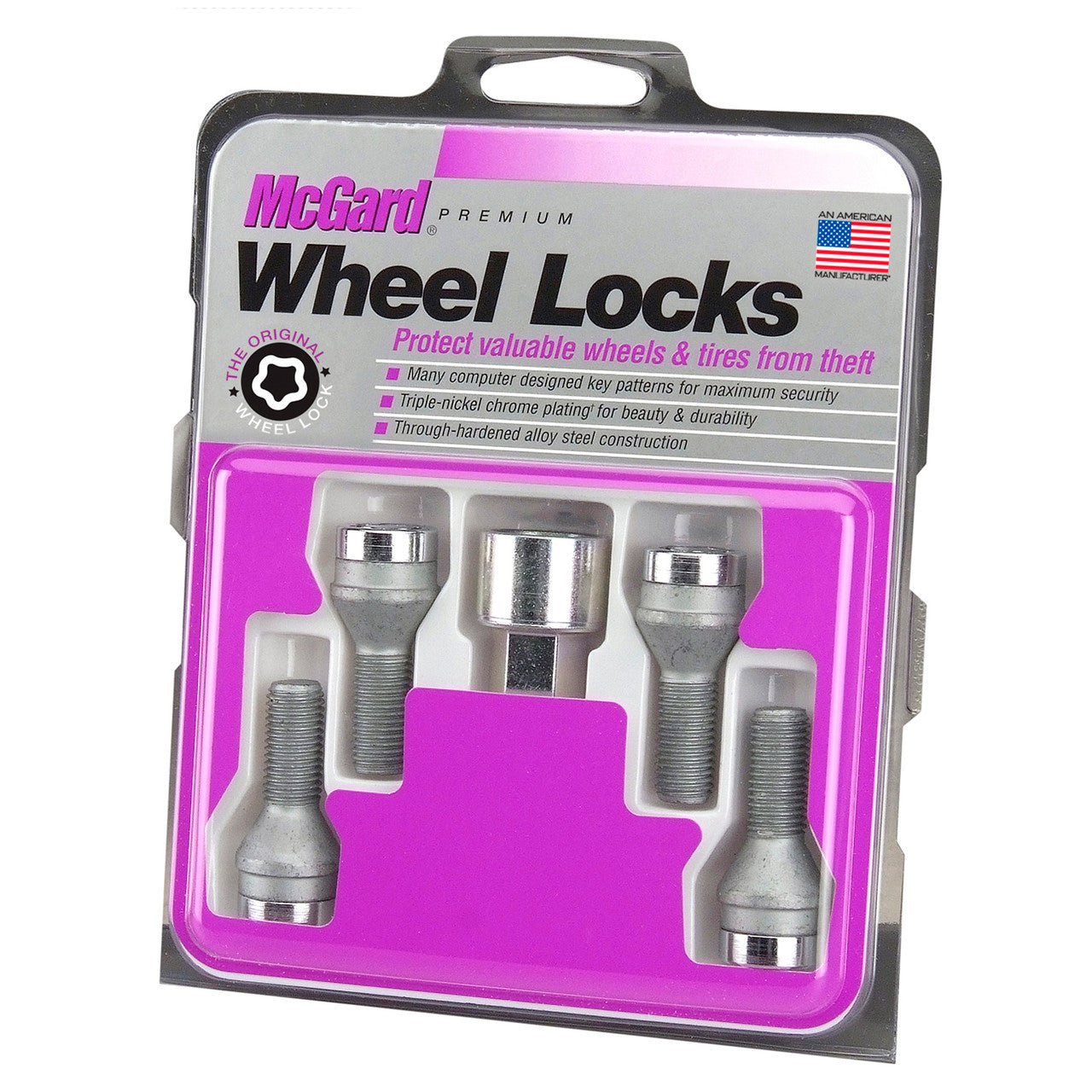 Cone Seat Style Wheel Lock Bolts-Chrome 27204