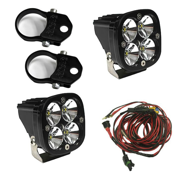 Baja Designs PowerSports Squadron Pro Vertical Mount Light Kit, Driving-Combo Pattern, Clear, 2 Inch Mount