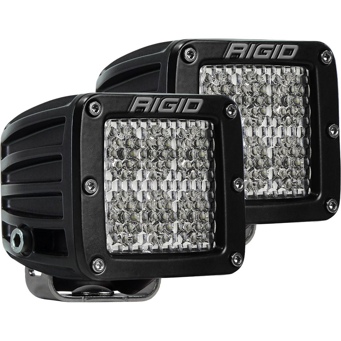 RIGID Industries D-Series PRO LED Light, Flood Diffused, Surface Mount, Black Housing, Pair
