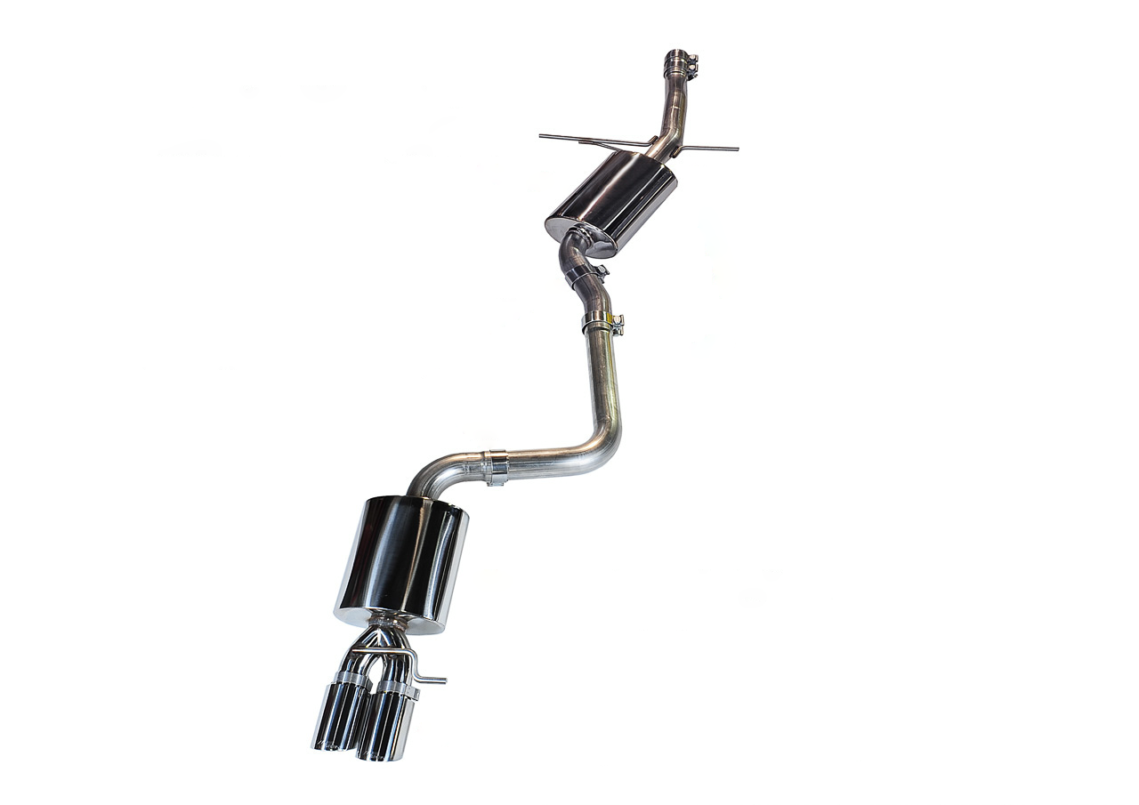 AWE Touring Edition Exhaust for B8 A4 2.0T - Single Side, Chrome Silver Tips