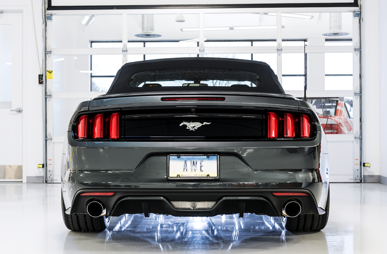 AWE Touring Edition Axle-back Exhaust for S550 Mustang EcoBoost - Chrome Silver Tips
