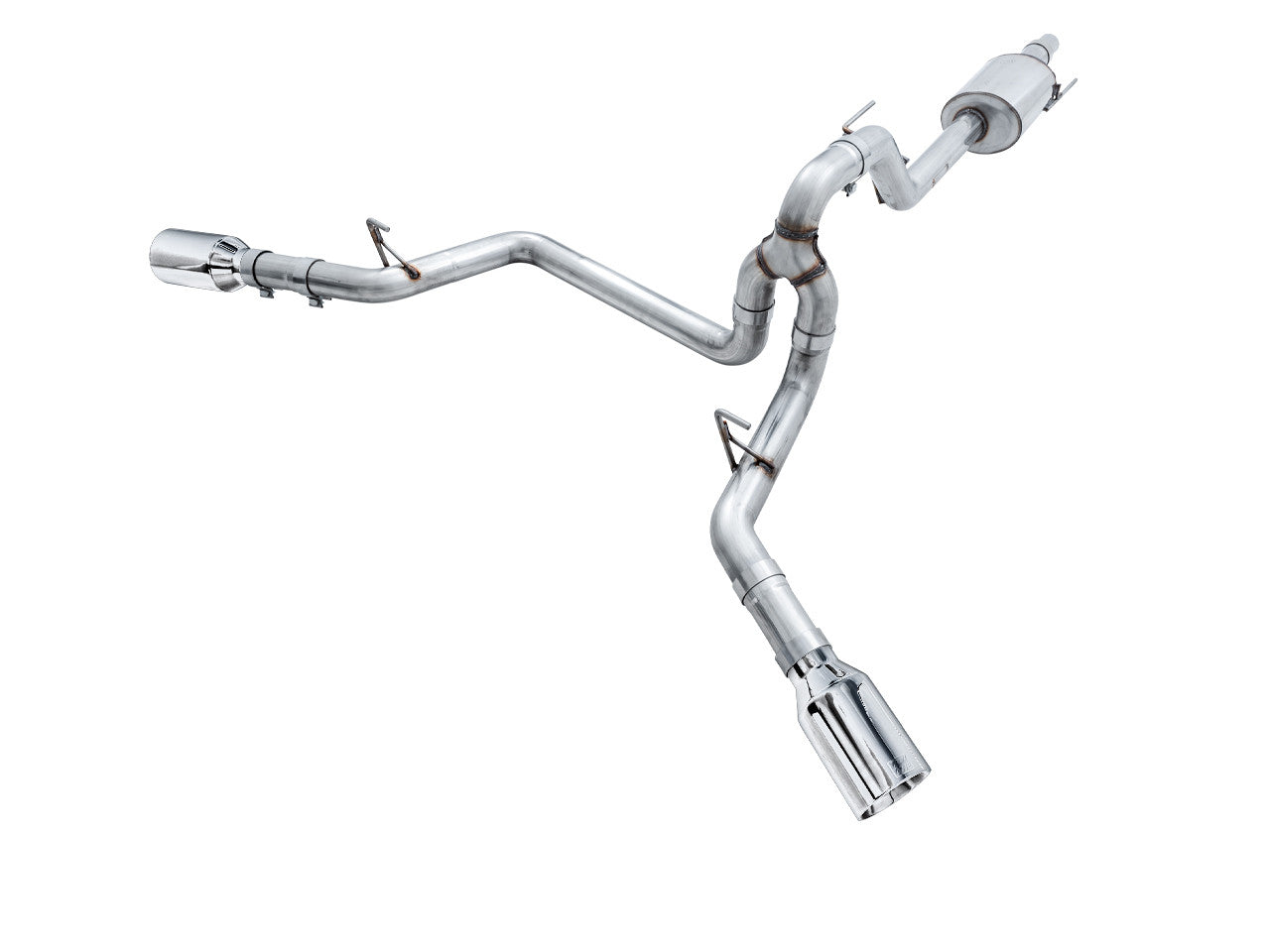AWE 0FG Dual Exit Exhaust for '15-'20 F-150 - 5" Chrome Silver Tips