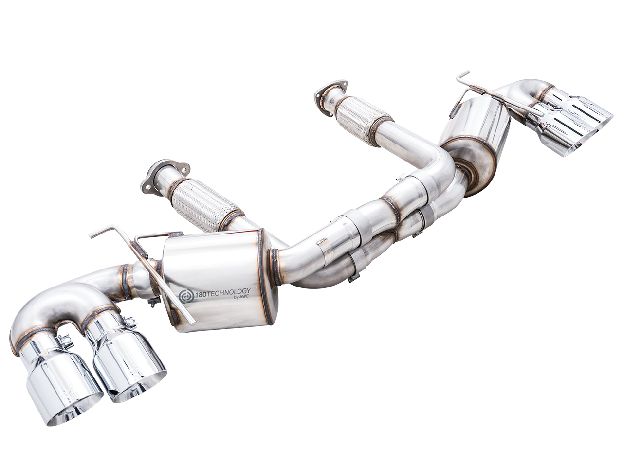 AWE Touring Edition Exhaust for C8 Corvette - Chrome Silver Tips