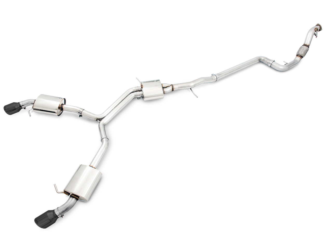 AWE Touring Edition Exhaust for B9 A5, Dual Outlet - Diamond Black Tips (includes DP)