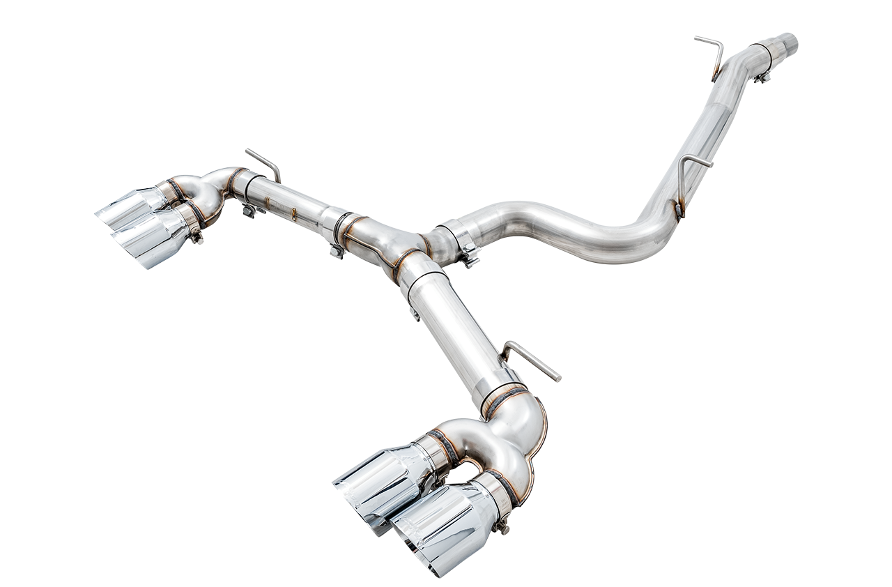 AWE Track Edition Exhaust for MK7 Golf R - Chrome Silver Tips, 102mm