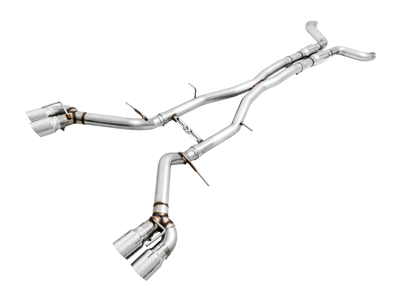 AWE Track Edition Cat-back Exhaust for Gen6 Camaro SS - ZL1 - Resonated - Chrome Silver Tips (Quad Outlet)