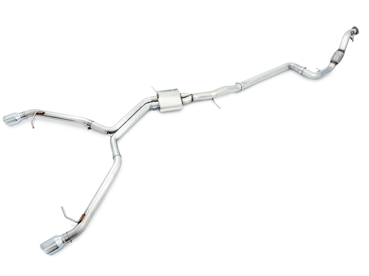 AWE Track Edition Exhaust for B9 A5, Dual Outlet - Chrome Silver Tips (includes DP)