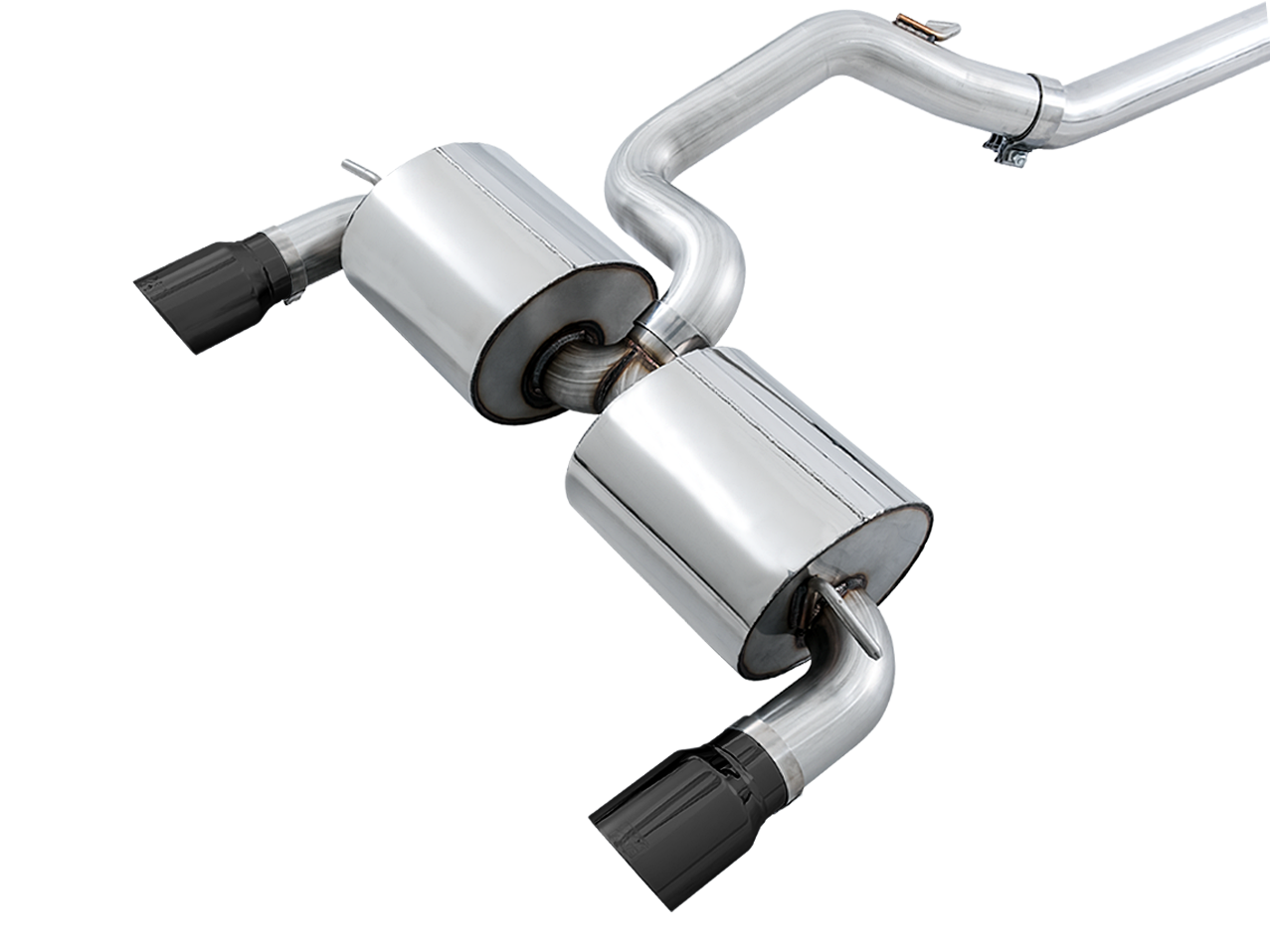 AWE Touring Edition Cat-back Exhaust for Ford Focus RS - Resonated - Diamond Black Tips