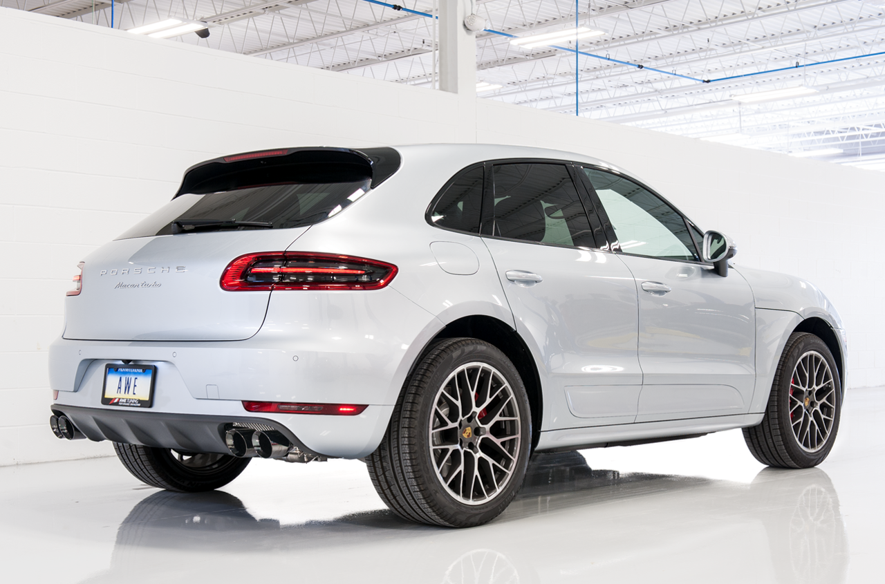 AWE Track Edition Exhaust System for Porsche Macan S - GTS - Turbo - Diamond Black 102mm Tips