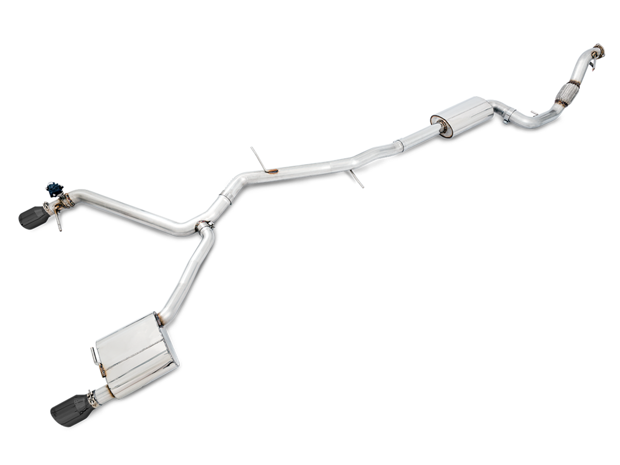 AWE SwitchPath Exhaust for B9 A4, Dual Outlet - Diamond Black Tips (Includes DP and SwitchPath Remote)