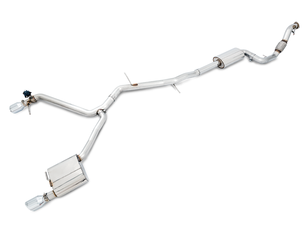 AWE SwitchPath Exhaust for B9 A5, Dual Outlet - Chrome Silver Tips (Includes DP and SwitchPath Remote)