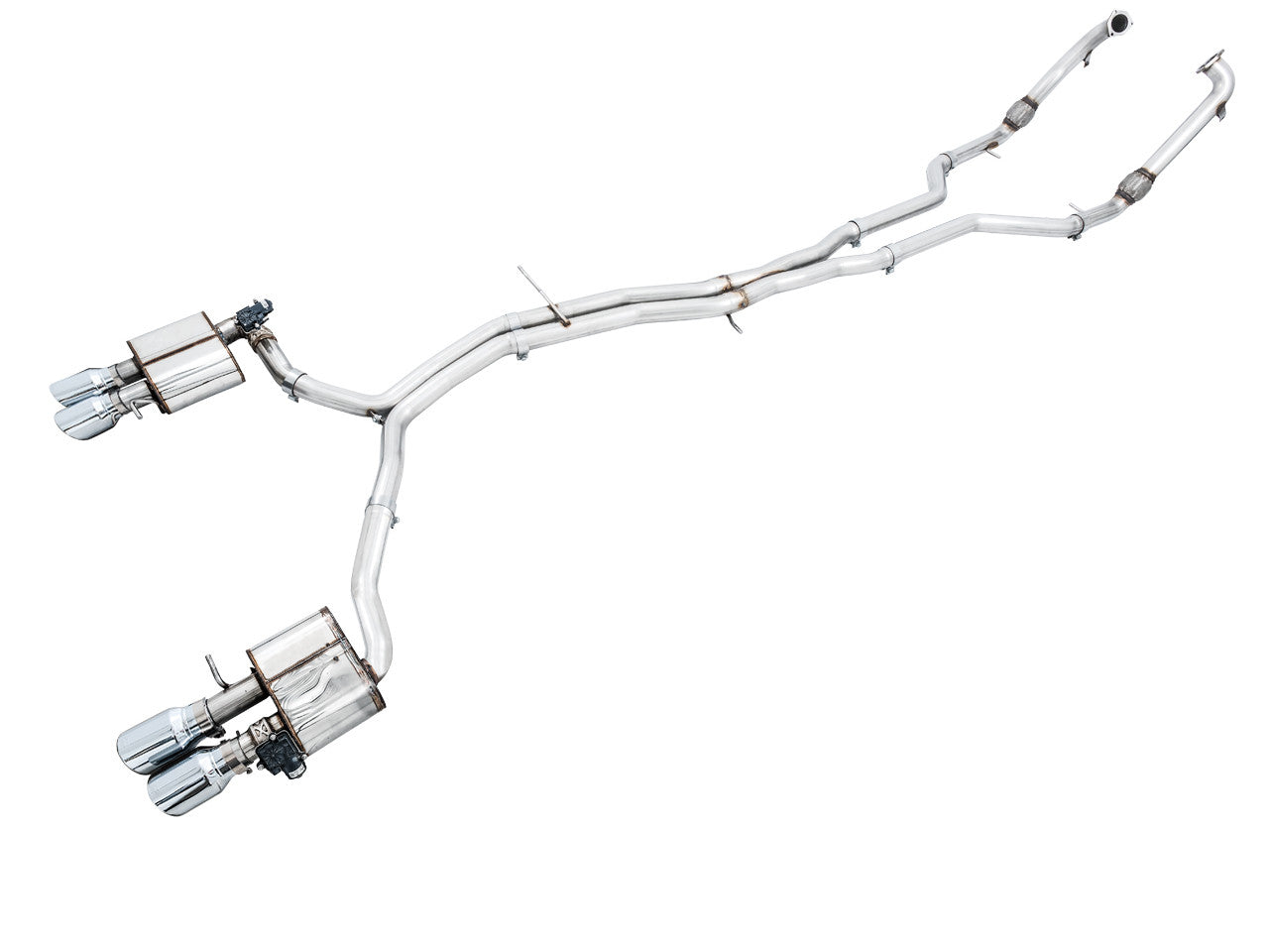 AWE SwitchPath Exhaust for Audi B9 S5 Coupe - Chrome Silver 102mm Tips