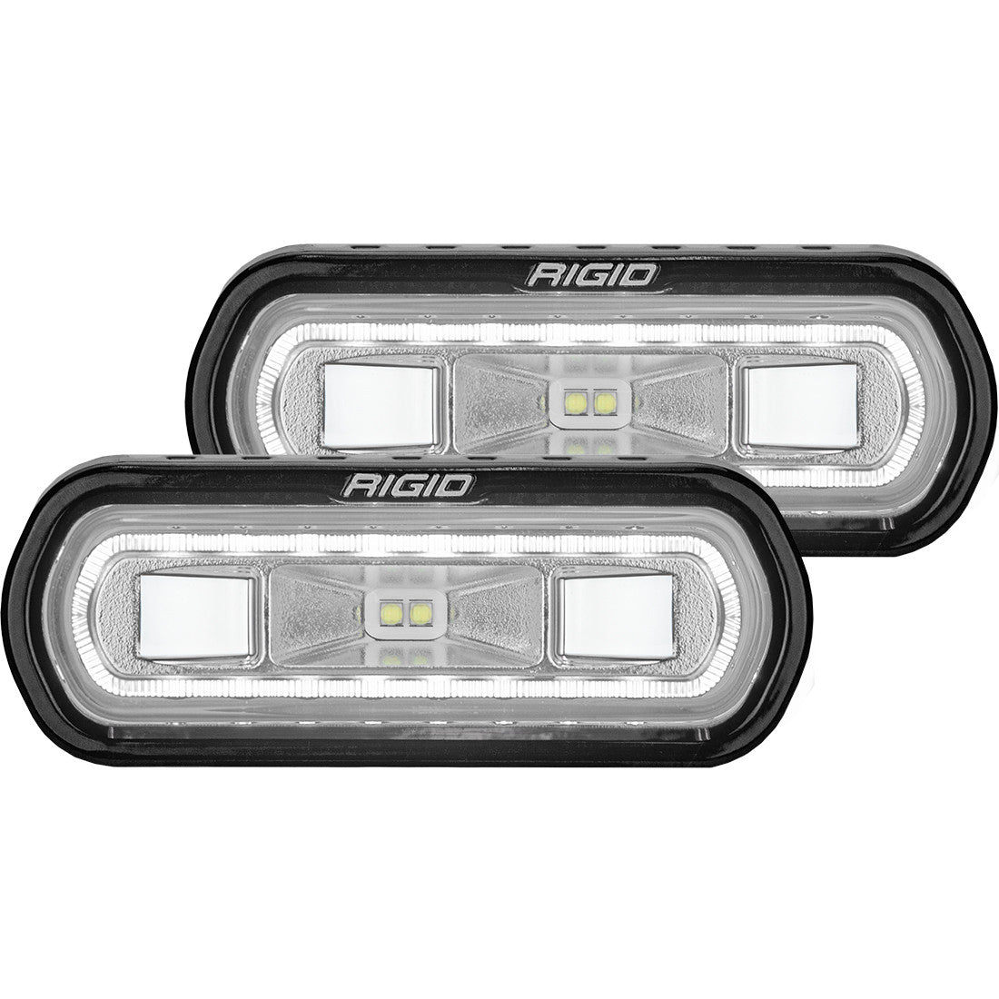 RIGID Industries SR-L Series Off-Road Spreader Pod, 3 Wire, Surface Mount, White Halo, Pair