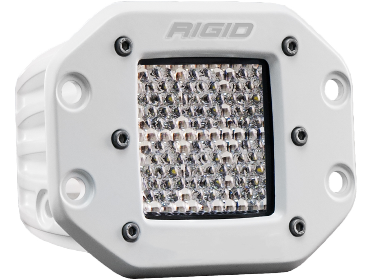RIGID Industries D-Series PRO Light, Flood Diffused, Flush Mount, White Housing, Single