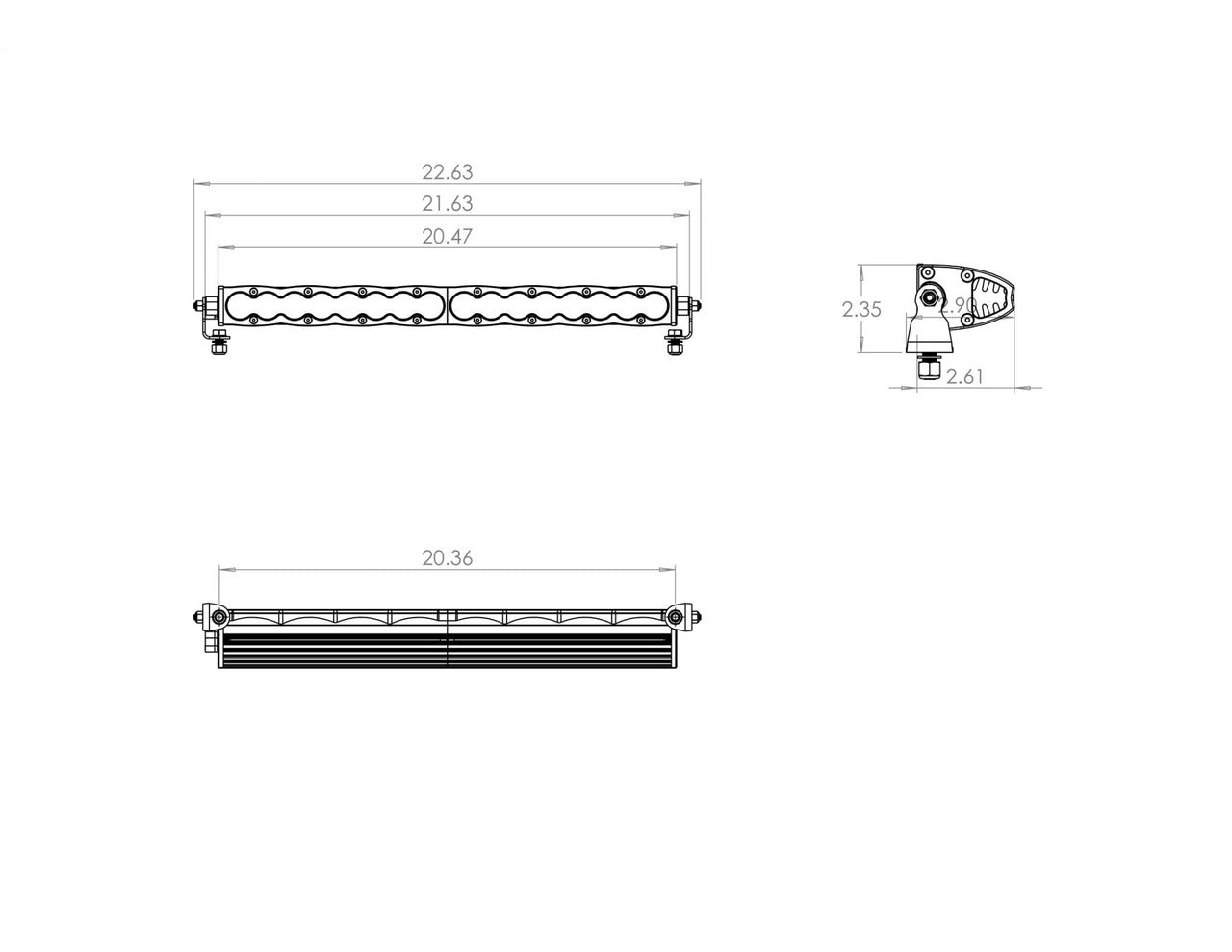 Baja Designs S8 Straight LED Light Bar, Wide Cornering Pattern, Amber, 20 Inch