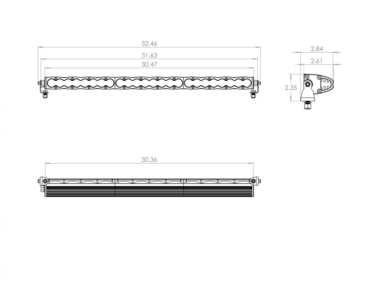 Baja Designs S8 Straight LED Light Bar, Wide Cornering Pattern, Amber, 30 Inch