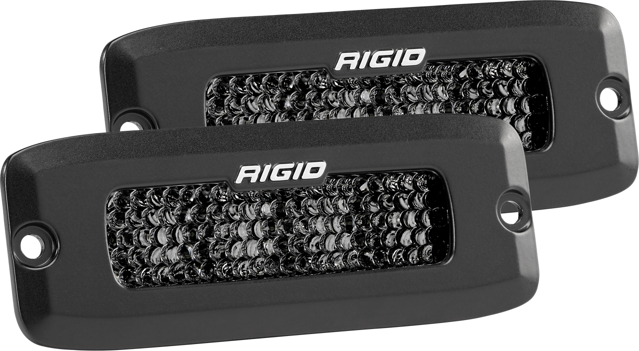 RIGID Industries SR-Q Series PRO Midnight Edition, Spot Diffused, Flush Mount, Pair