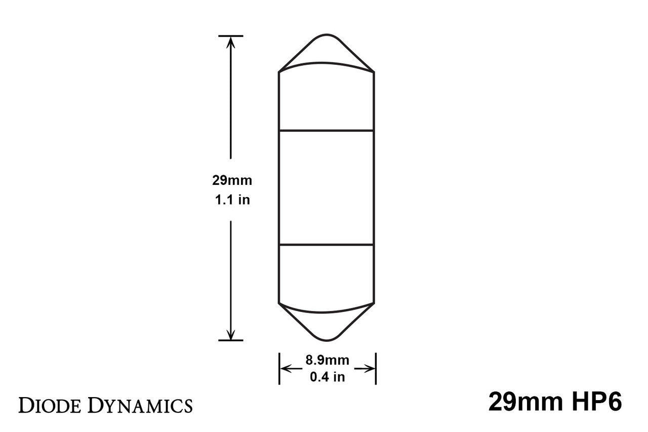 Diode Dynamics 29mm HP6 LED Bulb Warm White Single