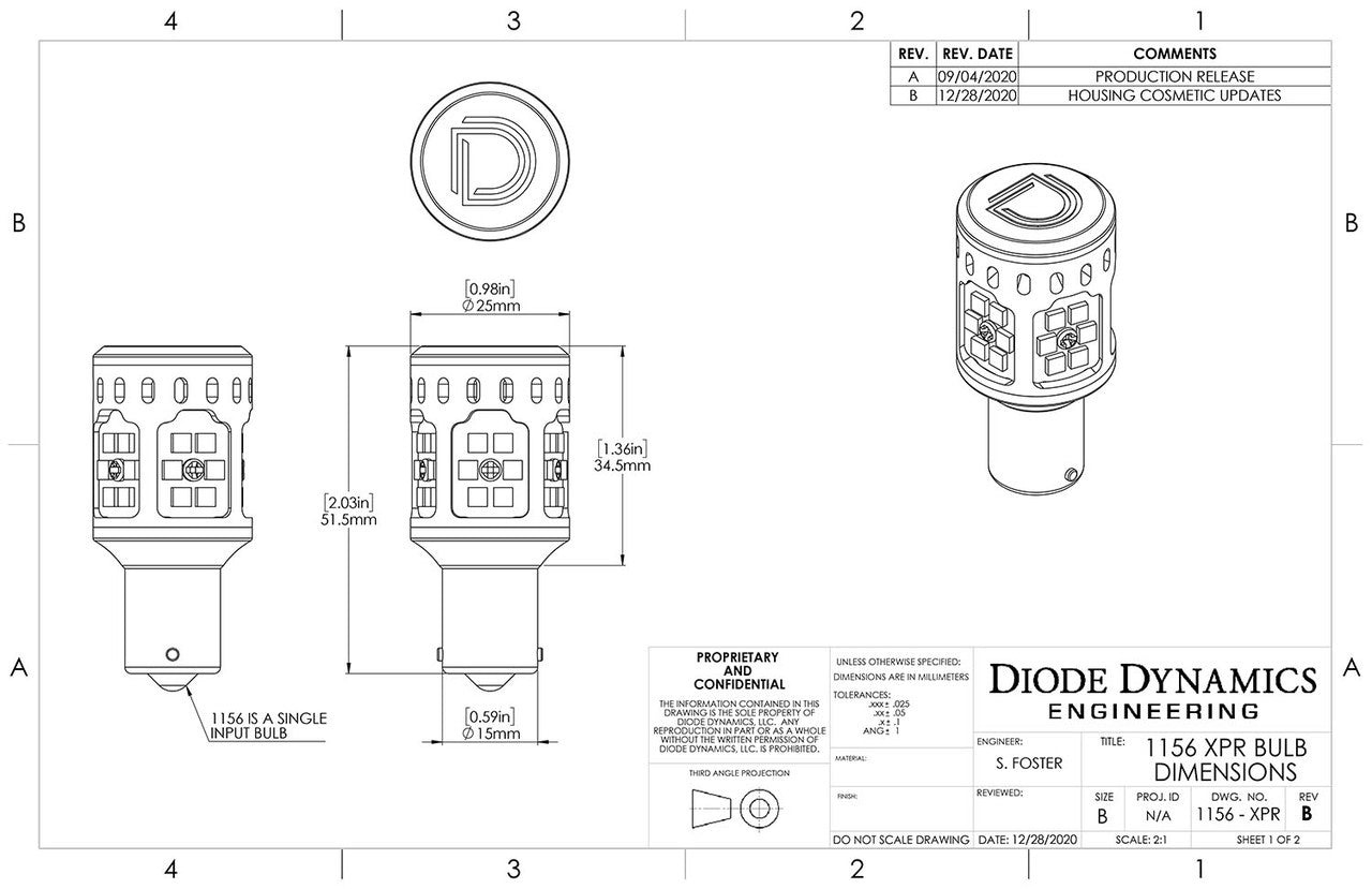 Diode Dynamics 1156 XPR LED Bulb Cool White Pair