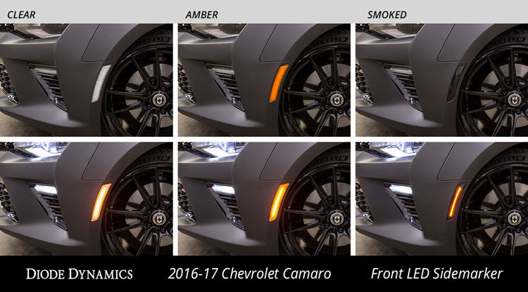 Diode Dynamics LED Sidemarkers for 2016-2021 Chevrolet Camaro, Smoked (set)