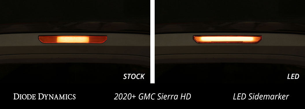 Diode Dynamics LED Sidemarkers for 20-21 Sierra 2500-3500 HD Amber Set