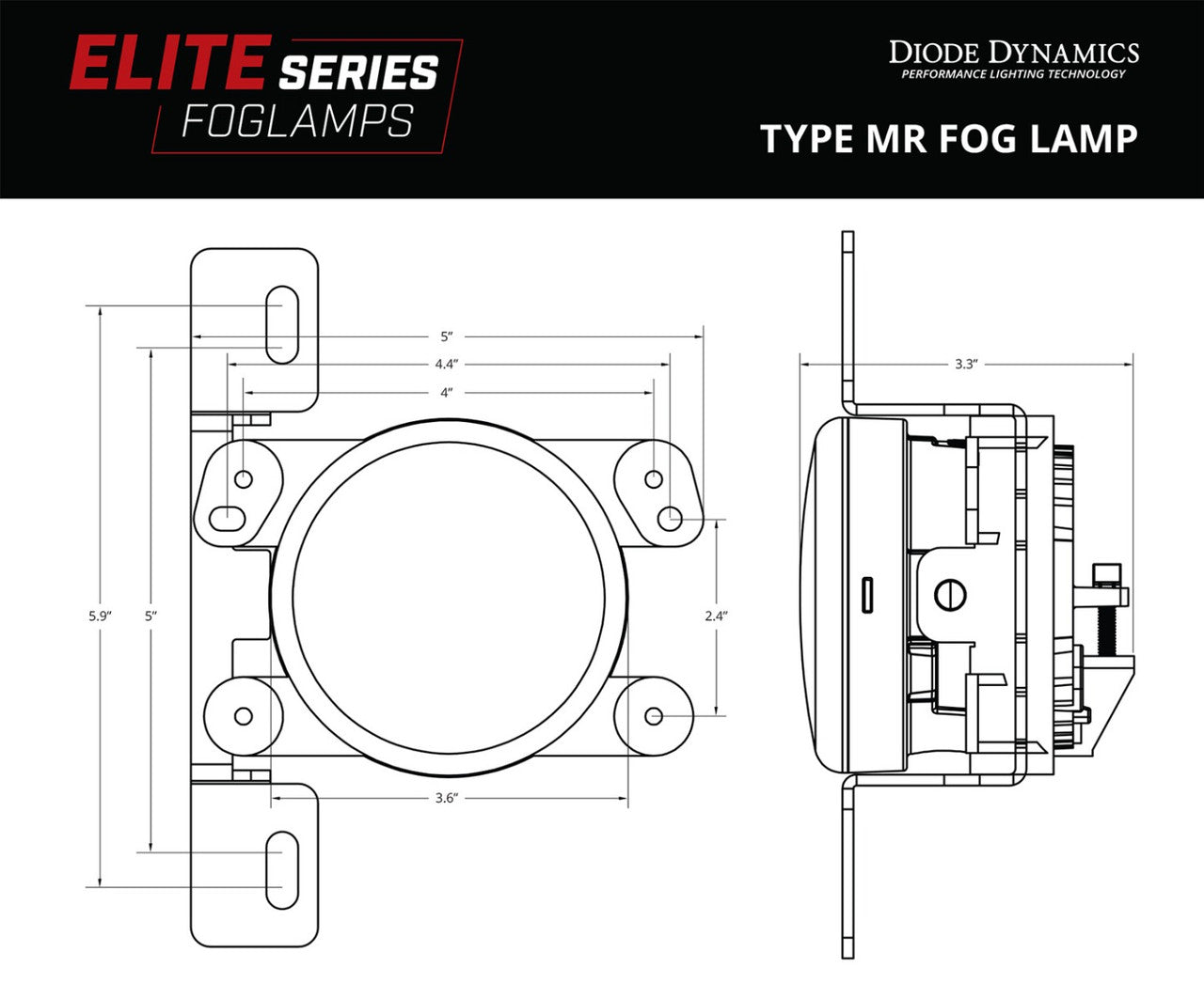 Diode Dynamics Elite Series Fog Lamps for 2018-2022 Jeep JL Wrangler Rubicon w- Steel Bumper Pair Yellow 3000K